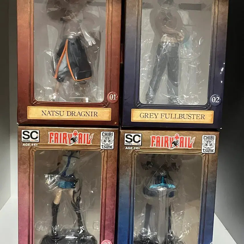 [BUNJANG] Fairy Tail Natsu Gray Lucy Erza Mini Figure Bundle Set / 페어리테일 나츠 그레이 루시 엘자 미니 피규어 공식 정품