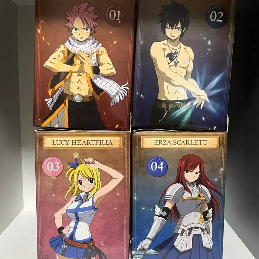 [BUNJANG] Fairy Tail Natsu Gray Lucy Erza Mini Figure Bundle Set / 페어리테일 나츠 그레이 루시 엘자 미니 피규어 공식 정품