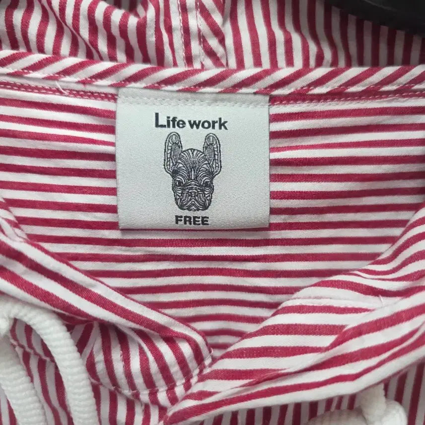 [BUNJANG] Life Work Stripe Hooded Shirt / 라이프워크스트라이프후드셔츠