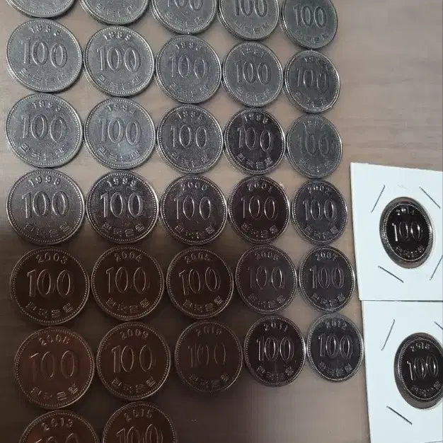 [BUNJANG] 100 Won and 500 Won Coin Set (1971-2019) / 동전 사용제100원 500원줄세우기