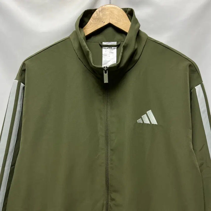 [BUNJANG] Adidas 3-Stripes Windbreaker Khaki Woven Jacket / [정품/L] 아디다스 삼선 3s 윈드브레이커 카키 우븐 바람막이