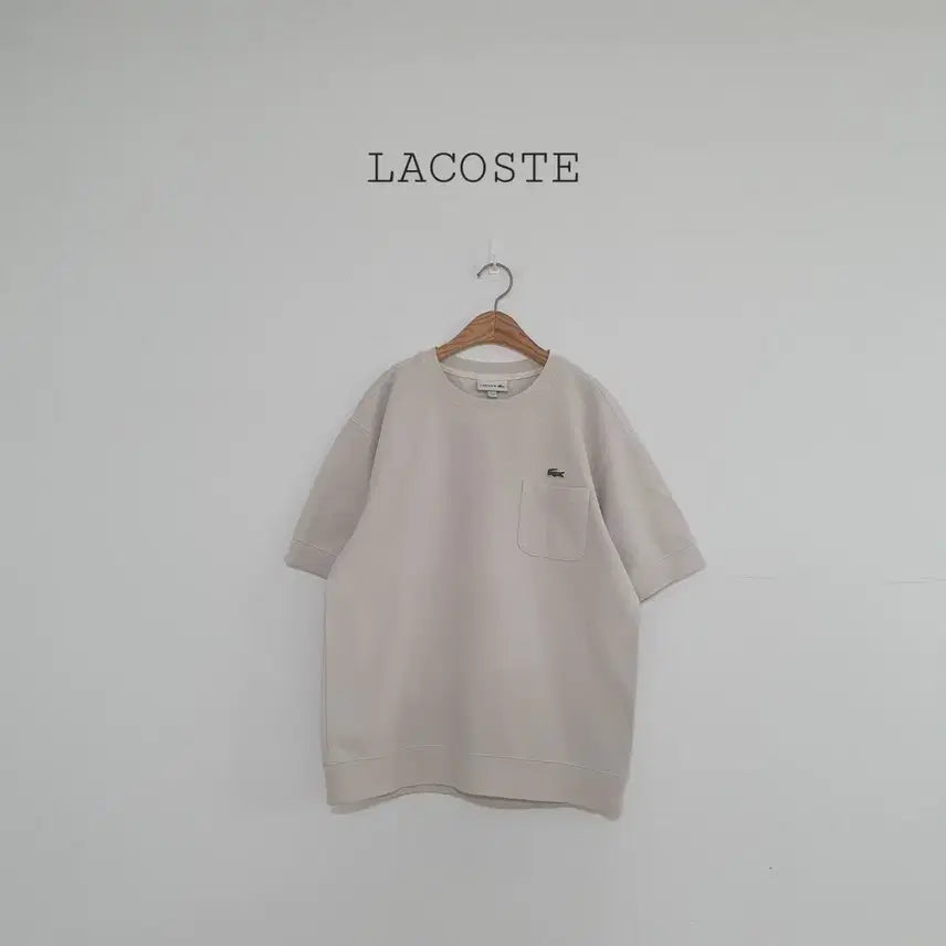 [BUNJANG] Lacoste Pocket Short Sleeve T-Shirt Ivory / No.26043017 라코스테 포켓 반팔 티셔츠 아이보리