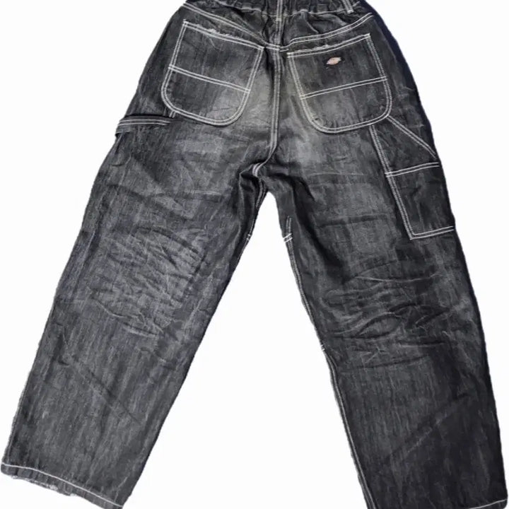 [BUNJANG] THUG CLUB x Dickies Double Knee Washed Denim Pants Black / 떠그클럽 X 디키즈 더블니 워시드 데님 팬츠 블랙 2