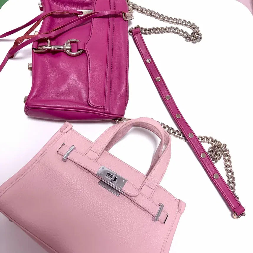 [BUNJANG] Rebecca Minkoff Chain Bag Bundle Set (2 pcs) / 핑크가방일괄2개가격 /체인백브랜드 레베카 밍코브