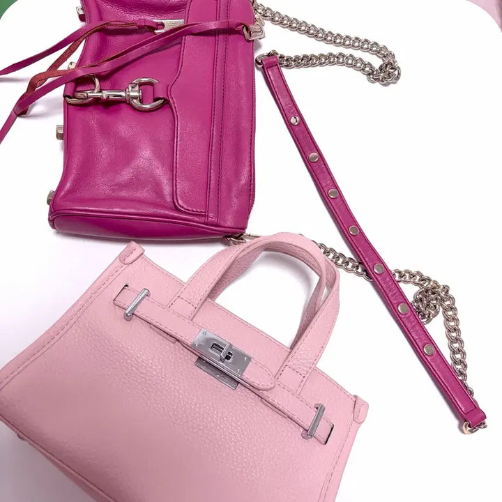[BUNJANG] Rebecca Minkoff Chain Bag Bundle Set (2 pcs) / 핑크가방일괄2개가격 /체인백브랜드 레베카 밍코브