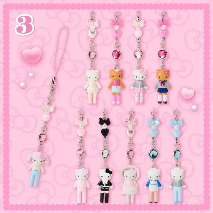 [BUNJANG] Sanrio Hello Kitty Closet Series Collection Strap Keychain (Full Set) / 산리오 헬로키티 클로젯시리즈 컬렉션 스트랩 키링(풀세트)
