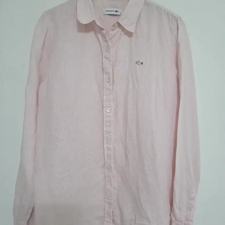[BUNJANG] Lacoste Pink 100% Linen Shirt Size 38 / 라코스테 핑크 린넨 셔츠 마 100% 38
