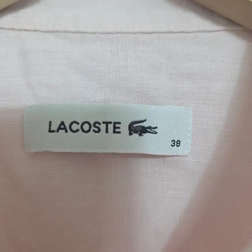 [BUNJANG] Lacoste Pink 100% Linen Shirt Size 38 / 라코스테 핑크 린넨 셔츠 마 100% 38