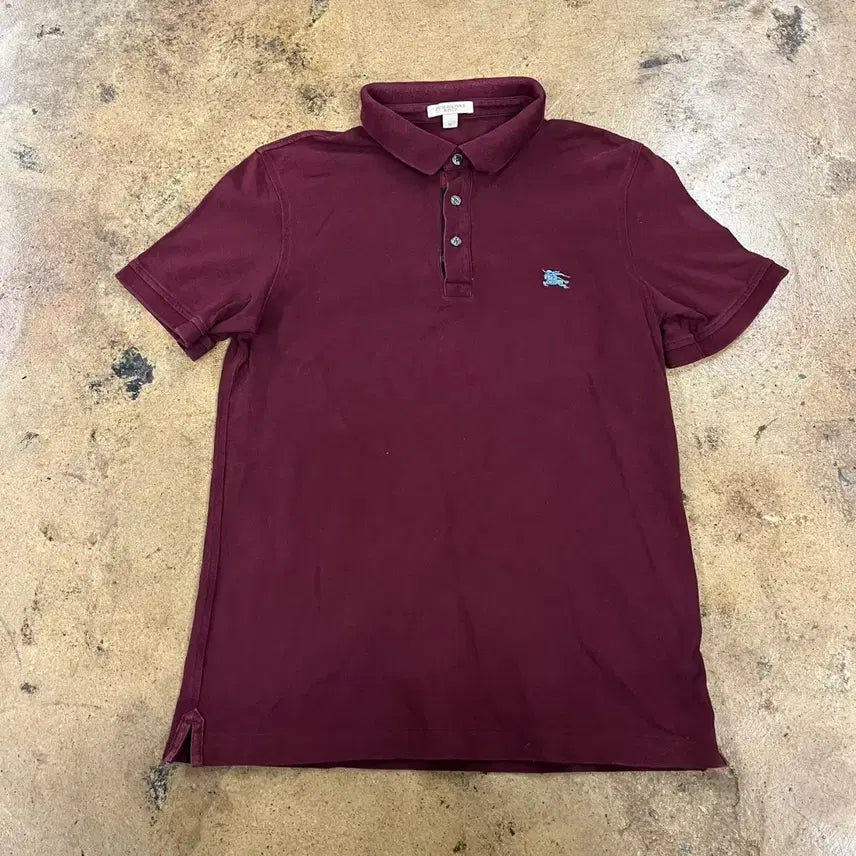 [BUNJANG] Burberry Short-Sleeve Polo Shirt Burgundy / [정품/M] 버버리 반팔 카라티 버건디