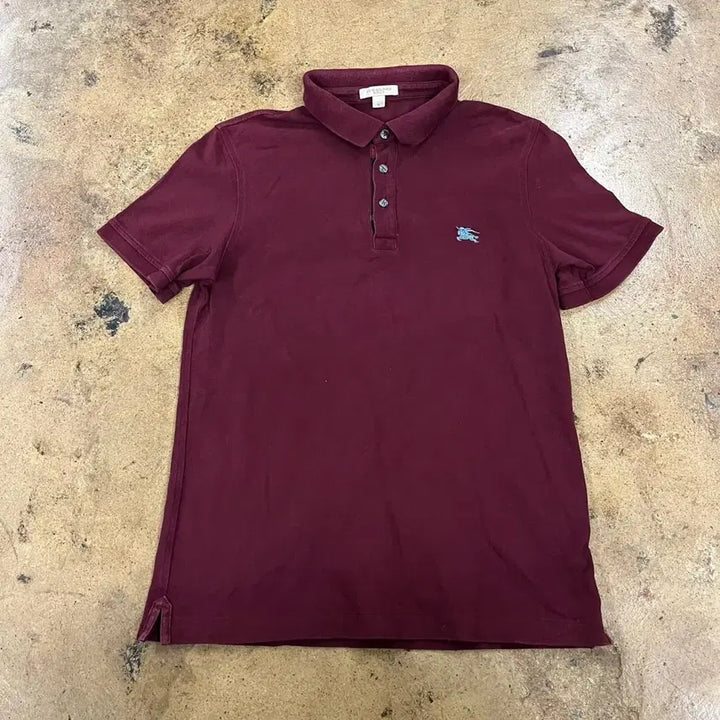 [BUNJANG] Burberry Short-Sleeve Polo Shirt Burgundy / [정품/M] 버버리 반팔 카라티 버건디