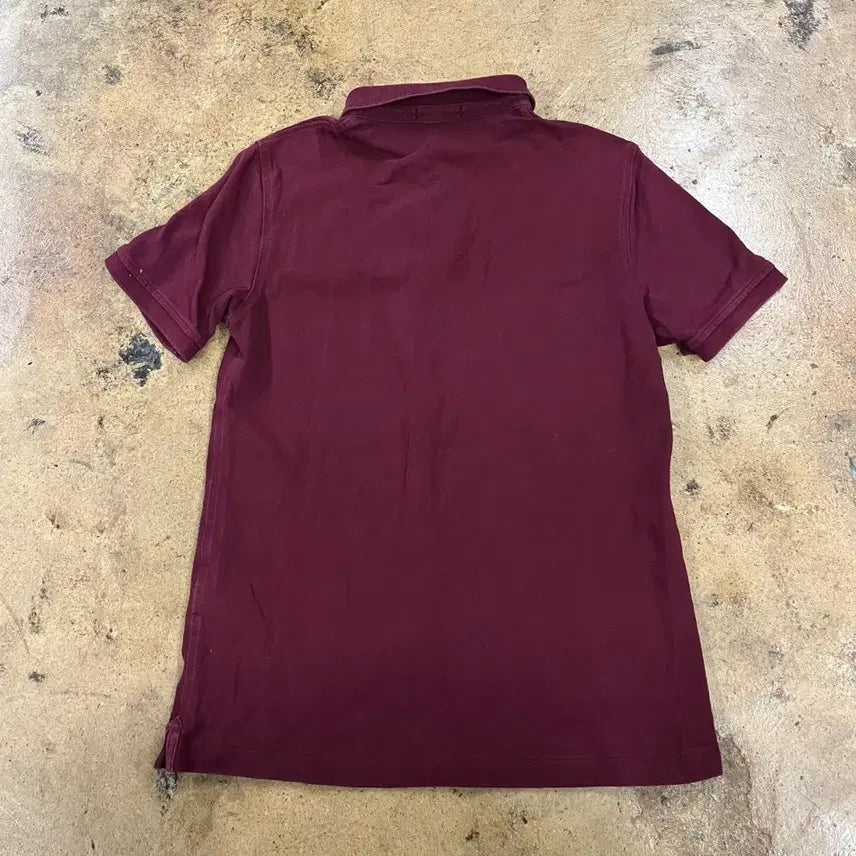 [BUNJANG] Burberry Short-Sleeve Polo Shirt Burgundy / [정품/M] 버버리 반팔 카라티 버건디