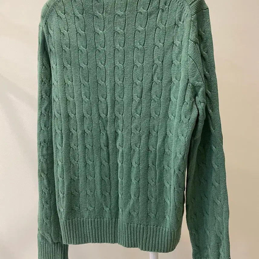[BUNJANG] Polo Ralph Lauren Cotton Cable Knit Sweater - New Green Tea / [L] 폴로랄프로렌 코튼 케이블 니트 뉴 그린티
