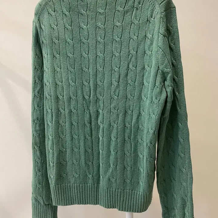 [BUNJANG] Polo Ralph Lauren Cotton Cable Knit Sweater - New Green Tea / [L] 폴로랄프로렌 코튼 케이블 니트 뉴 그린티