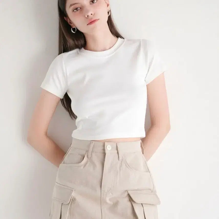 [BUNJANG] WAAR Cargo Skirt (S) Beige / 와르WAAR 연베이지 카고스커트(S)(치마바지)