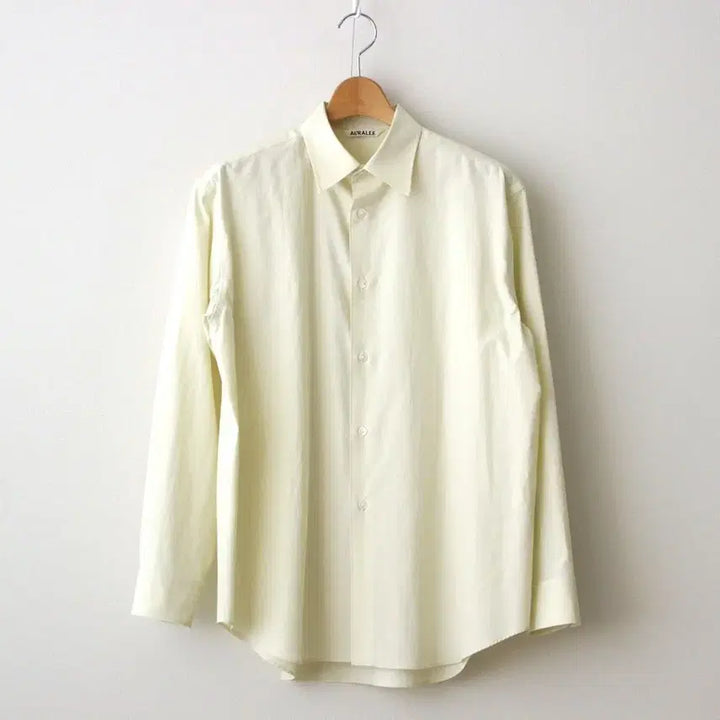 [BUNJANG] Auralee Washed Fins Twill Shirt Light Yellow / 오라리 워시드 핀스 트윌 셔츠 라이트 옐로우 A24SS04TN