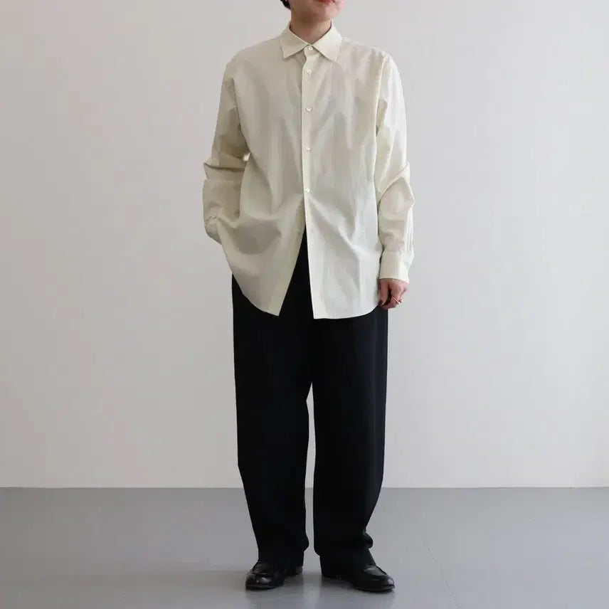 [BUNJANG] Auralee Washed Fins Twill Shirt Light Yellow / 오라리 워시드 핀스 트윌 셔츠 라이트 옐로우 A24SS04TN