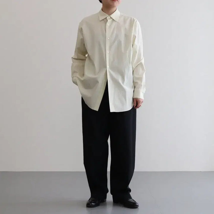[BUNJANG] Auralee Washed Fins Twill Shirt Light Yellow / 오라리 워시드 핀스 트윌 셔츠 라이트 옐로우 A24SS04TN