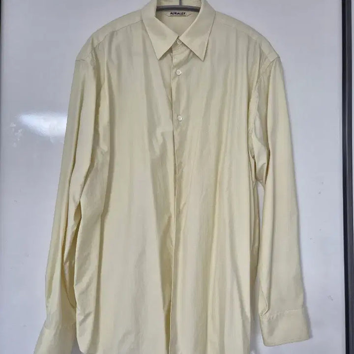 [BUNJANG] Auralee Washed Fins Twill Shirt Light Yellow / 오라리 워시드 핀스 트윌 셔츠 라이트 옐로우 A24SS04TN