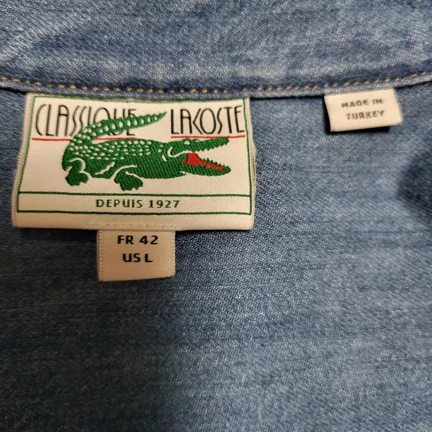[BUNJANG] Lacoste Classic Denim Shirt L 42 / 새상품급 클래식 라코스테 데님셔츠 남방 L 42