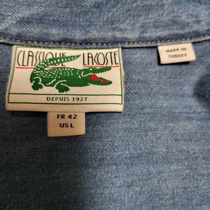 [BUNJANG] Lacoste Classic Denim Shirt L 42 / 새상품급 클래식 라코스테 데님셔츠 남방 L 42