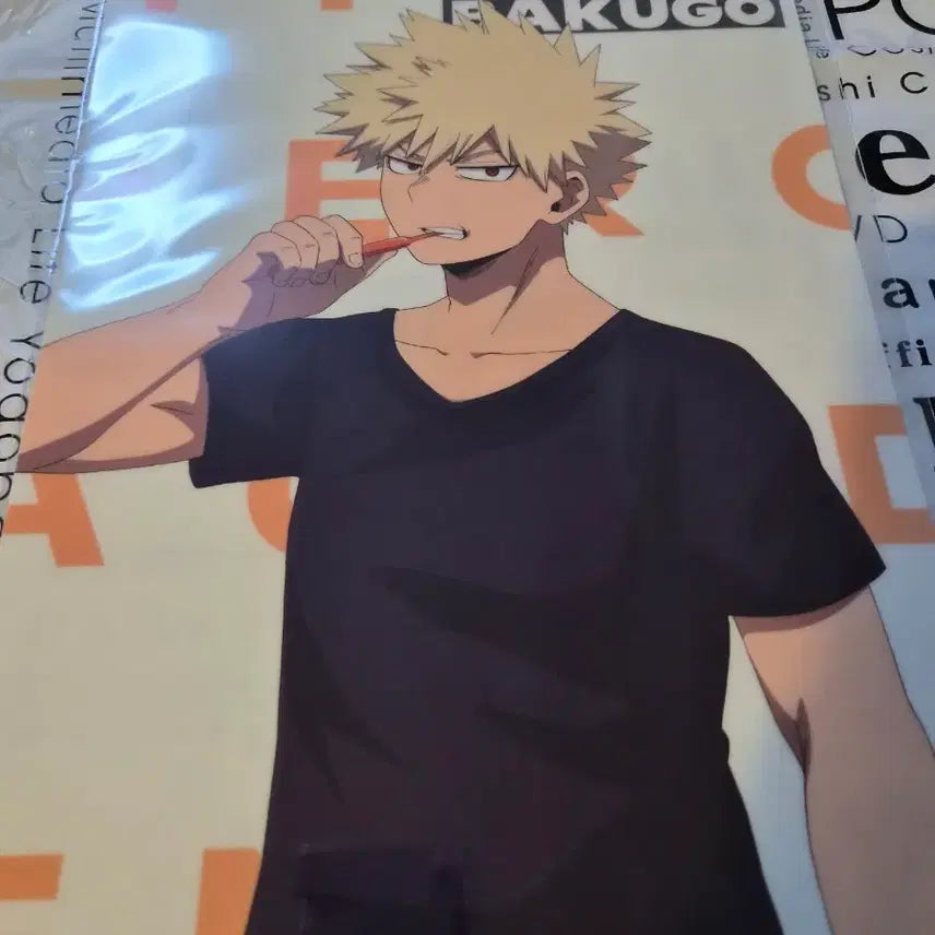 [BUNJANG] My Hero Academia Katsuki Bakugo Morning Routine Clear File &amp; Acrylic Stand Set (Limited Edition) / 나히아 모닝루틴 한정판 굿즈(클리어파일&amp;아크릴스텐드)