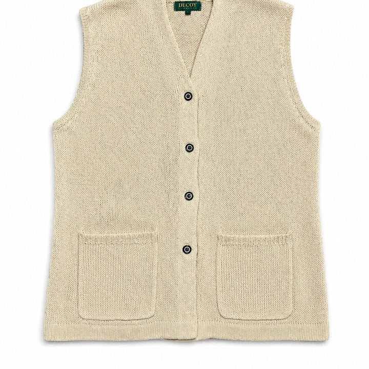 [BUNJANG] DECOY Beige Knit Vest / JPN 일본 빈티지 Y2K 모리걸 아메카지 베이지 포켓디자인 니트 베스트