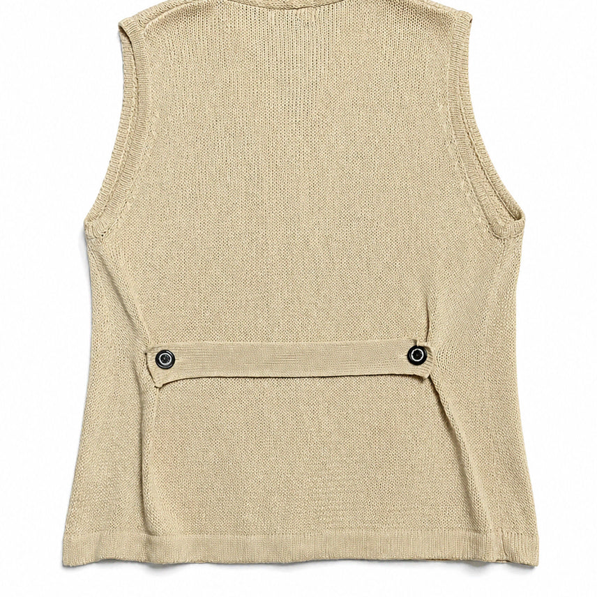 [BUNJANG] DECOY Beige Knit Vest / JPN 일본 빈티지 Y2K 모리걸 아메카지 베이지 포켓디자인 니트 베스트
