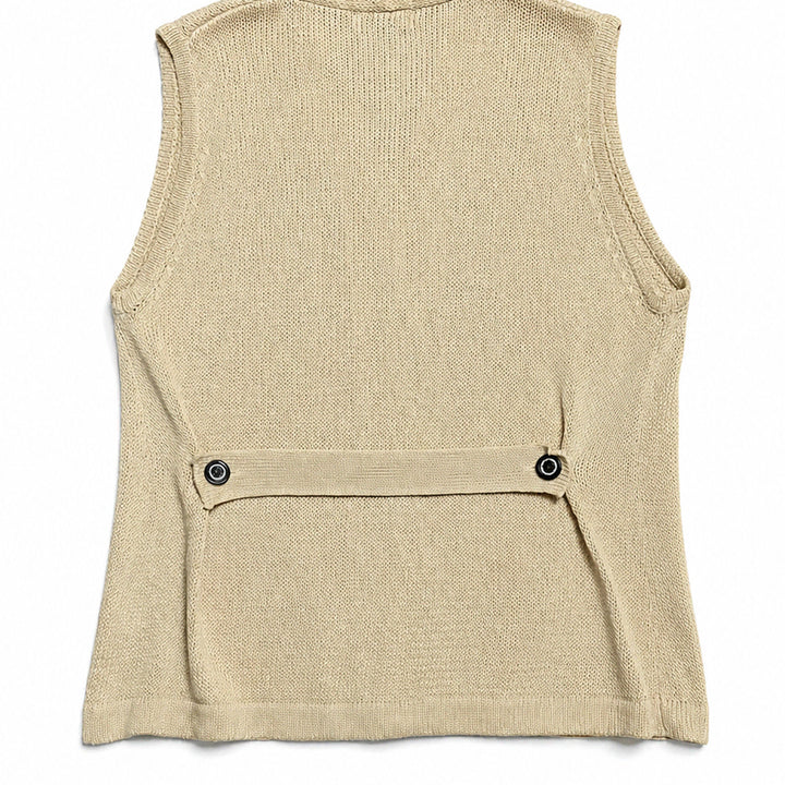 [BUNJANG] DECOY Beige Knit Vest / JPN 일본 빈티지 Y2K 모리걸 아메카지 베이지 포켓디자인 니트 베스트