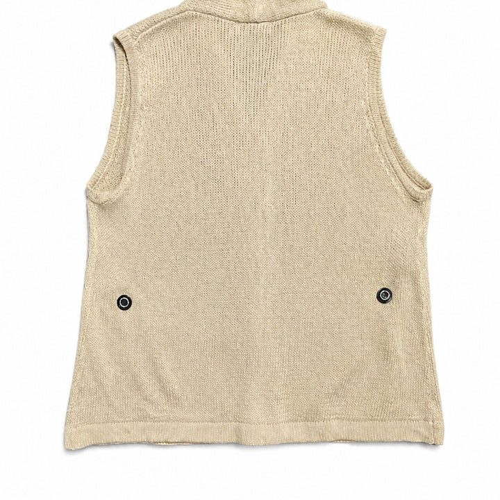 [BUNJANG] DECOY Beige Knit Vest / JPN 일본 빈티지 Y2K 모리걸 아메카지 베이지 포켓디자인 니트 베스트