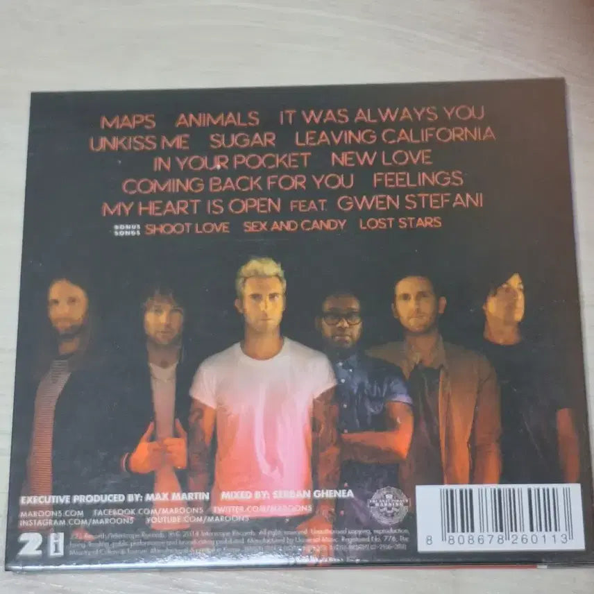 [SOLD OUT] 마룬5 Maroon 5 - V 앨범 CD
