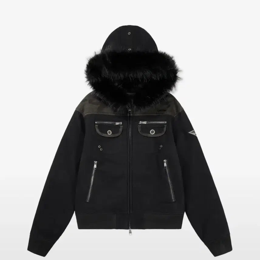[BUNJANG] Aakam Fur Camo Contrast Jacket Black / 아캄 aakam 퍼 카모 콘트라스트 자켓 camo contrast 블랙