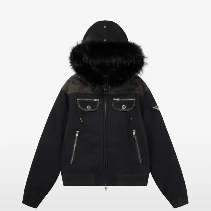 [BUNJANG] Aakam Fur Camo Contrast Jacket Black / 아캄 aakam 퍼 카모 콘트라스트 자켓 camo contrast 블랙