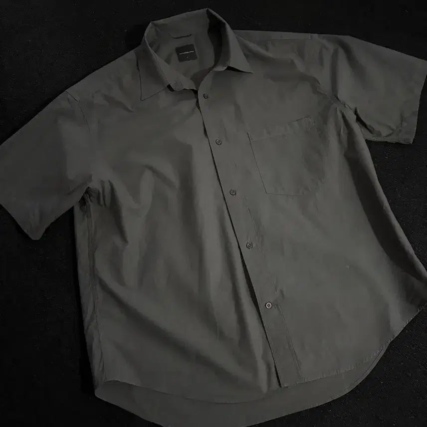 [BUNJANG] Moif Uniform Half Shirt Charcoal Grey / [Moif] 모이프 유니폼 하프 셔츠 챠콜 그레이