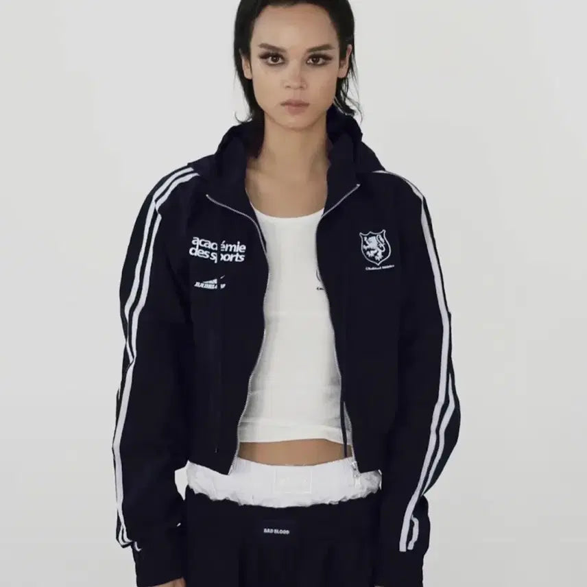 [BUNJANG] Badblood ADS Vintage Hooded Track Jacket Navy / 배드블러드 badblood ads 빈티지 후드 트랙 자켓 네이비 s