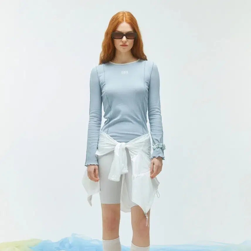 [BUNJANG] Marithe Francois Girbaud Ringer T-Shirt Light Blue M / 마리떼 프랑소와 저버 링거 티셔츠 light Blue  M