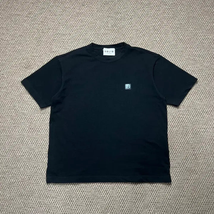[BUNJANG] Solid Homme Black Short Sleeve T-Shirt Size 46 / 솔리드옴므 백로고 반팔 블랙 46