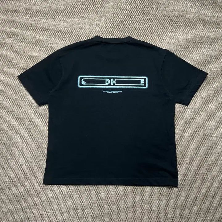 [BUNJANG] Solid Homme Black Short Sleeve T-Shirt Size 46 / 솔리드옴므 백로고 반팔 블랙 46