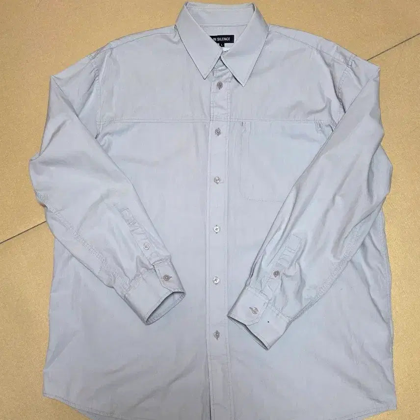 [BUNJANG] InSilence Long Sleeve Shirt Light Gray Italian Fabric / 인사일런스 긴팔 셔츠 라이트 그레이 이탈리아 원단