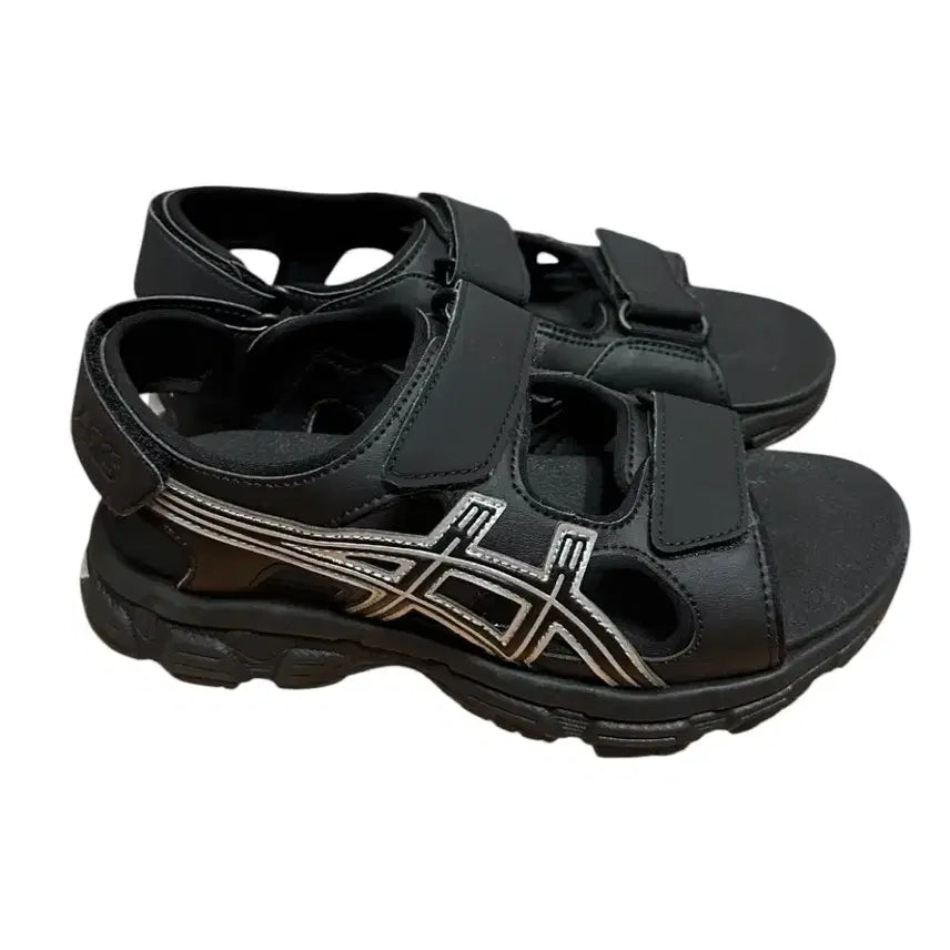 [BUNJANG] Asics Kahana SD Sandals Black/Silver / 아식스 카하나 SD 샌들 블랙/실버 230