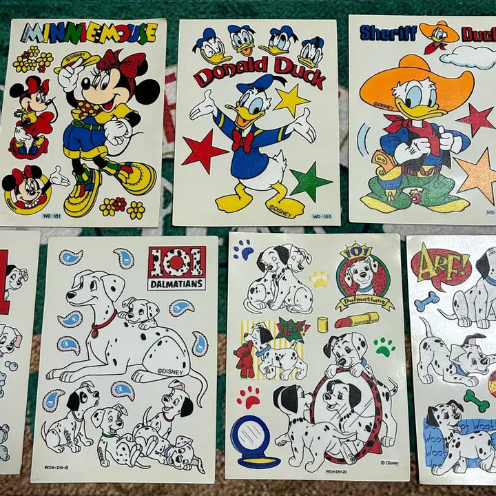 [BUNJANG] Vintage Mickey Mouse, Dalmatian, Minnie Mouse, Donald Duck Sticker Set / 고전문구 미키마우스 달마시안 미니마우스 도날드 덕 빈티지 스티커 다꾸