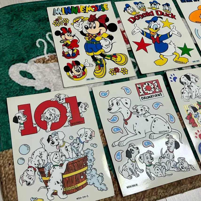 [BUNJANG] Vintage Mickey Mouse, Dalmatian, Minnie Mouse, Donald Duck Sticker Set / 고전문구 미키마우스 달마시안 미니마우스 도날드 덕 빈티지 스티커 다꾸