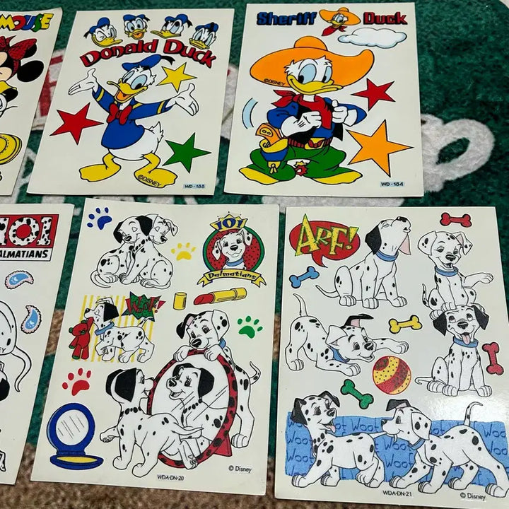 [BUNJANG] Vintage Mickey Mouse, Dalmatian, Minnie Mouse, Donald Duck Sticker Set / 고전문구 미키마우스 달마시안 미니마우스 도날드 덕 빈티지 스티커 다꾸