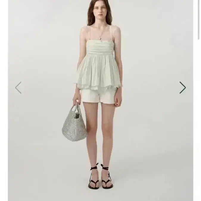 [BUNJANG] TheBarnet Mint Crepe Sleeveless Top / 더바넷 민트 크레페 슬리브리스 탑