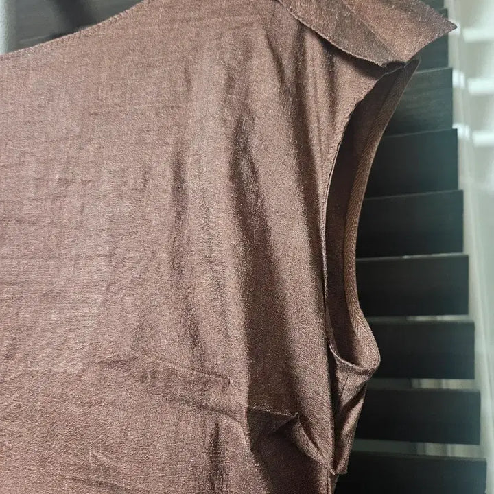 [BUNJANG] Lanvin Brown Linen Layered Dress / 랑방 브라운 린넨 레이어드 원피스