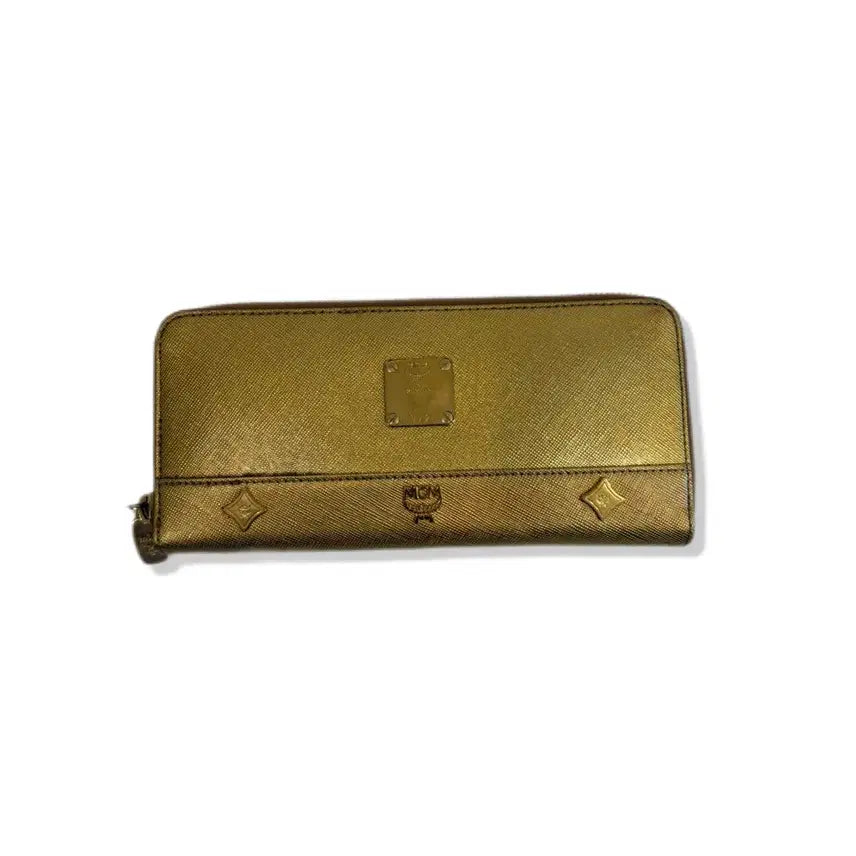 [BUNJANG] MCM Gold Leather Bi-fold Wallet / mcm gold wallet