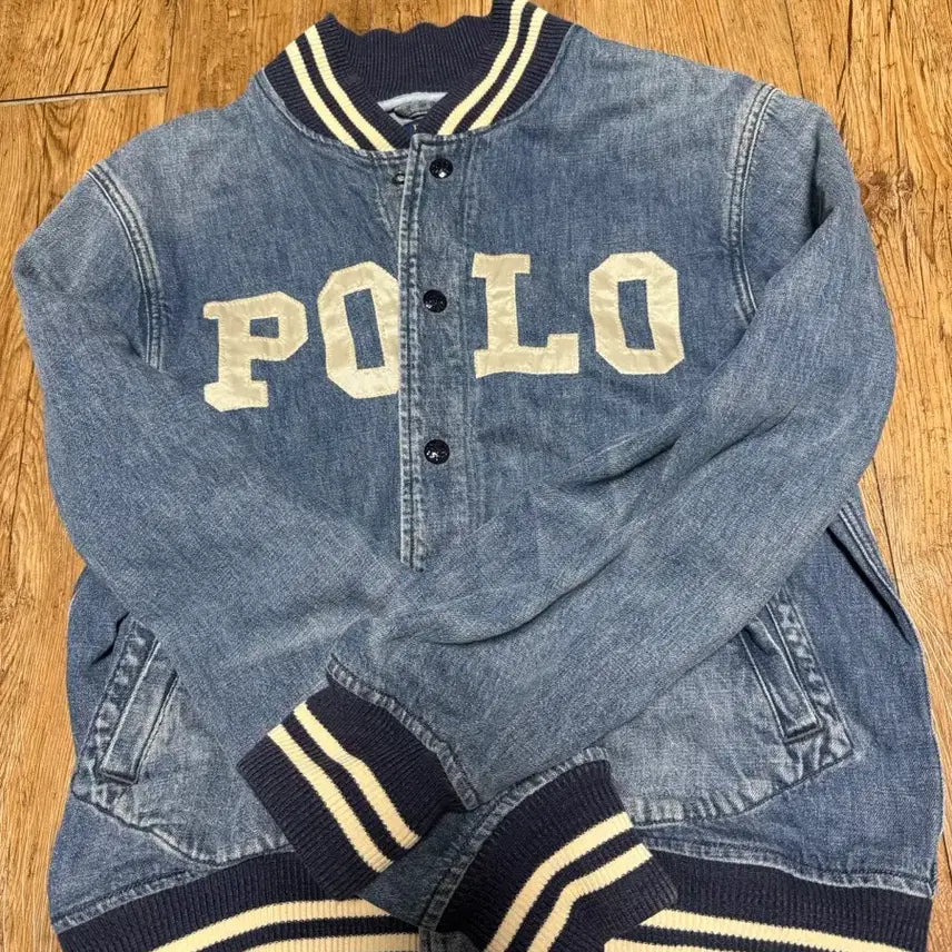 [BUNJANG] Polo Ralph Lauren Denim Varsity Jacket / 폴로 랄프 로렌 데님 바시티 자켓