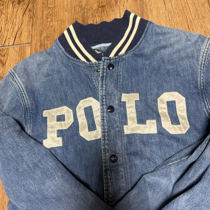[BUNJANG] Polo Ralph Lauren Denim Varsity Jacket / 폴로 랄프 로렌 데님 바시티 자켓