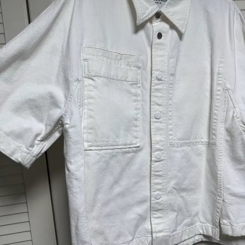 [BUNJANG] Wooyoungmi Short Sleeve Denim Jacket White / 우영미 숏슬리브 데님 자켓 화이트