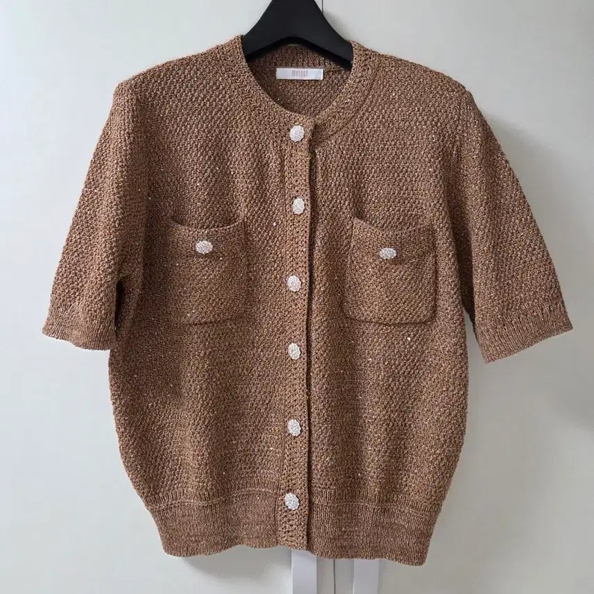 [BUNJANG] Melon Paris Gold Pearl Cardigan Knit / 멜본 가디건니트 미착용