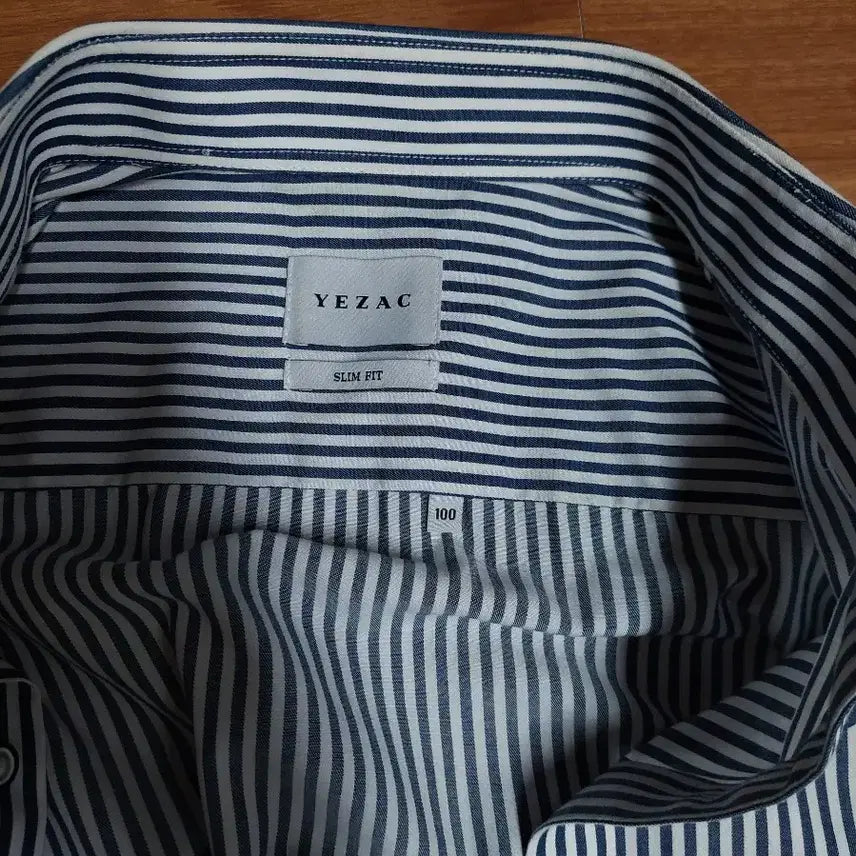 [BUNJANG] Yezac Navy Stripe Dress Shirt / YEZAC예작 네이비 스트라이프 와이셔츠 남방100